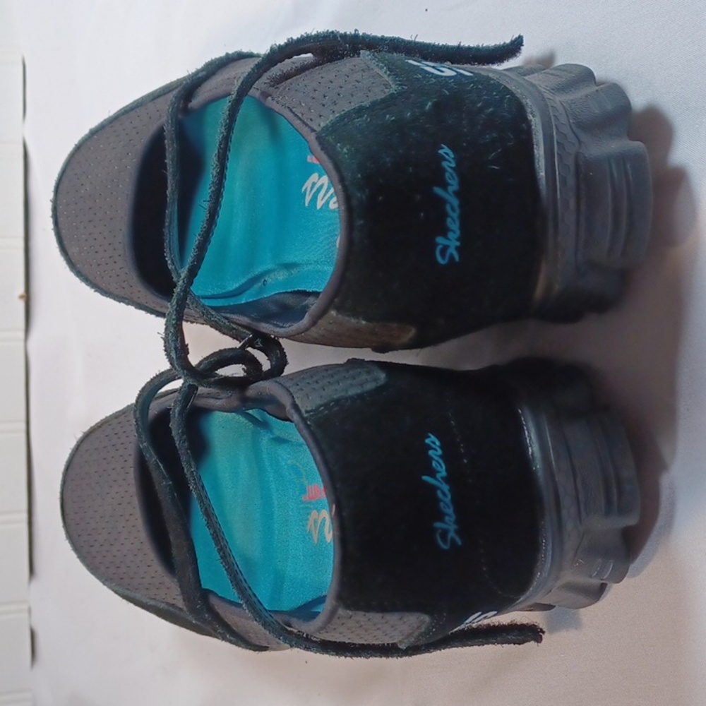 Skechers Women's Slip-On Mary Jane Sneakers - Black & Teal 7.5 M - Picture 5 of 9